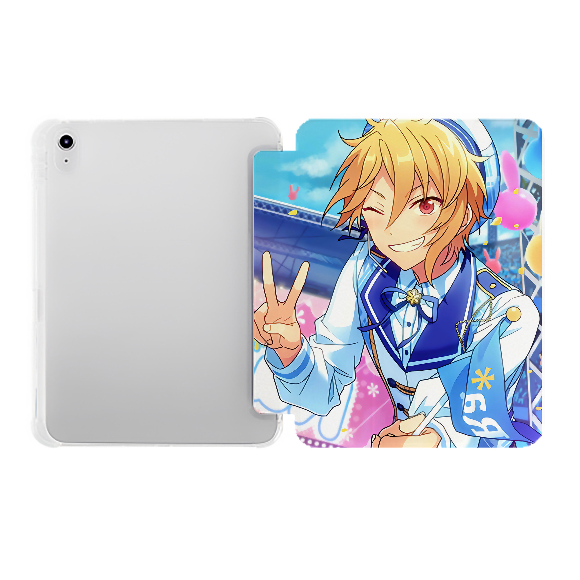 （画像用） あんさんぶるスターズ! Ensemble Stars IPad ケース ペン収納付き 三つ折りスタンド PUレザー×シリコン 対応機種9.5/10.5/10.9インチ